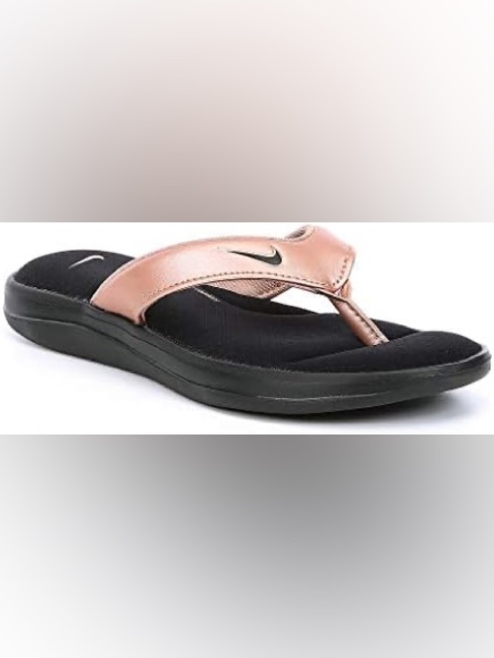Nike Women’s Rose Gold and Black Slide Sandals